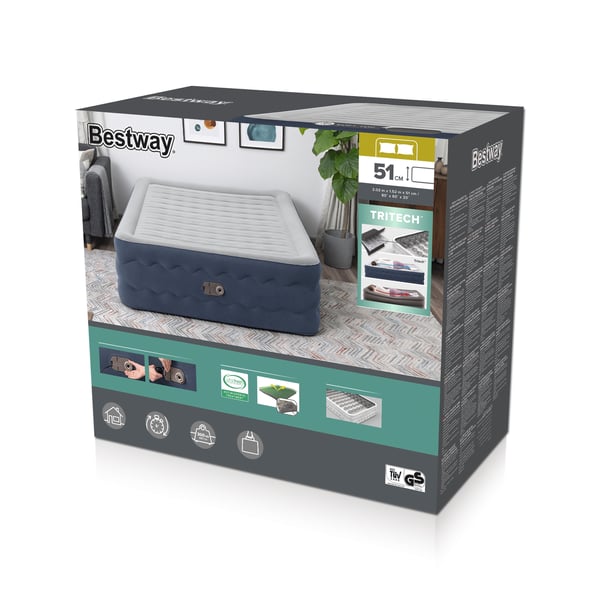Bestway 6716P ilmapatja Kaksoispatja Sininen, Valkoinen