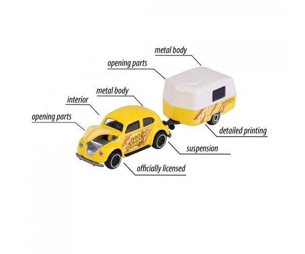 Majorette VW The Originals Trailer Asst., 4-asst