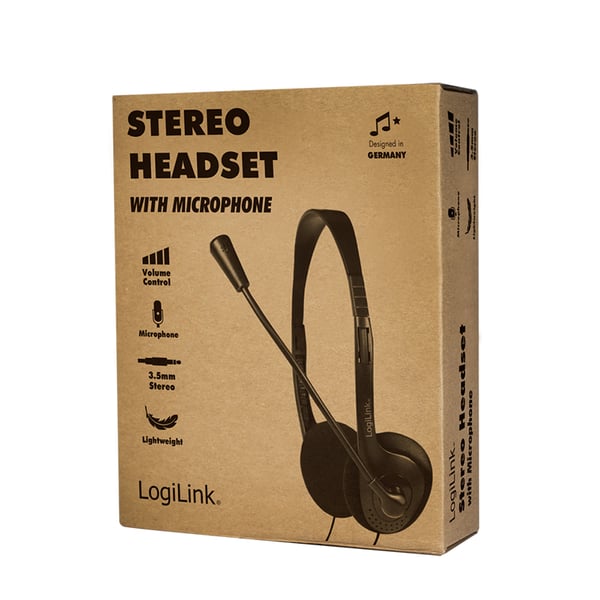 LogiLink HS0052 hörlur och headset Kabel Huvudband Kontor/callcenter Svart