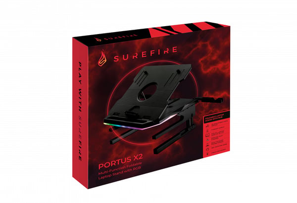 SureFire PORTUS X2 Ställ till bärbara datorer Svart 43,9 cm (17.3")