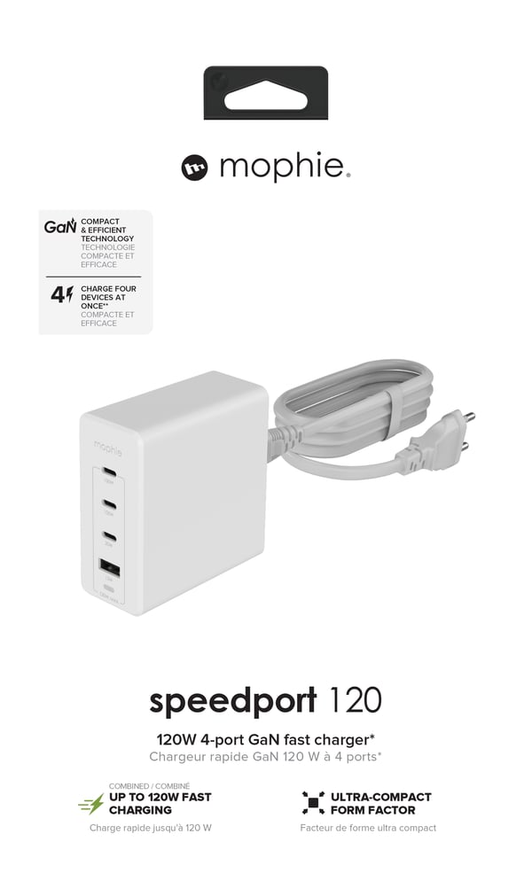 mophie 409909309 mobiililaitteen laturi Kannettava tietokone, Älypuhelin, Tabletti Valkoinen AC Pikalataus Sisätila