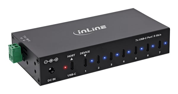 InLine 35396E gränssnittshubbar 2 x USB 3.2 Gen 1 (3.1 Gen 1) Type-B 5000 Mbit/s Svart