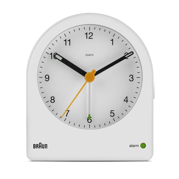 Braun BC22 Quartz-väckarklocka Vit, Gul