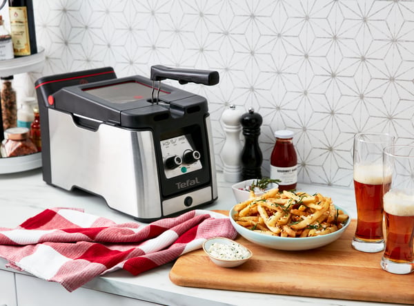 Tefal Clear Duo FR600D Enkelt 0,65 L Enkeltstående 2000 W Frituregryde Sort, Rustfrit stål