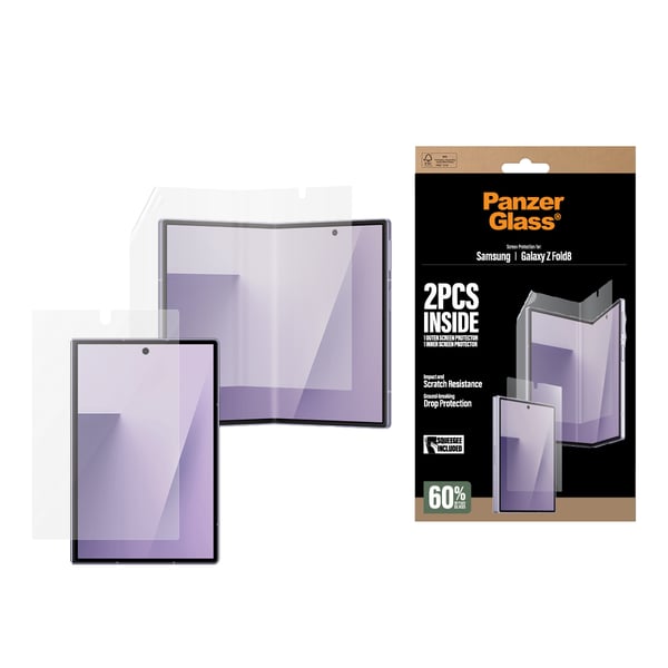 PanzerGlass ® Sub Screen Protector & Main Film Screen Protector Samsung Galaxy Z Fold8 | Classic Fit Genomskinligt skärmskydd 1 styck