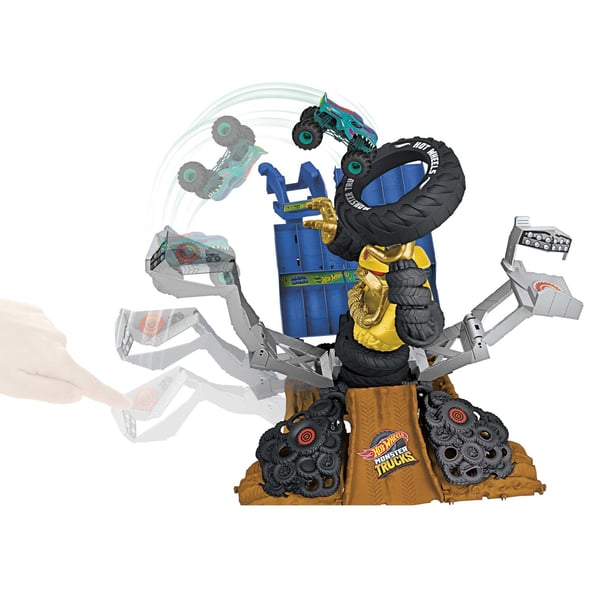 Hot Wheels Monster Trucks ARENA SMASHERS MEGA-WREX VS. CRUSHZILLA TAKEDOWN-legesæt