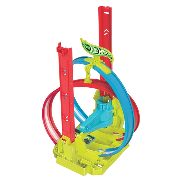 Hot Wheels Action Neon Speeders-banesæt, laserstunt racerbane med 1 -bil