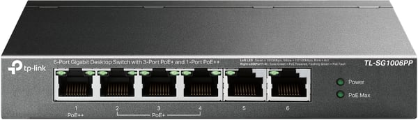 TP-Link TL-SG1006PP netværksswitch Ikke administreret Gigabit Ethernet (10/100/1000) Strøm over Ethernet (PoE) Grå