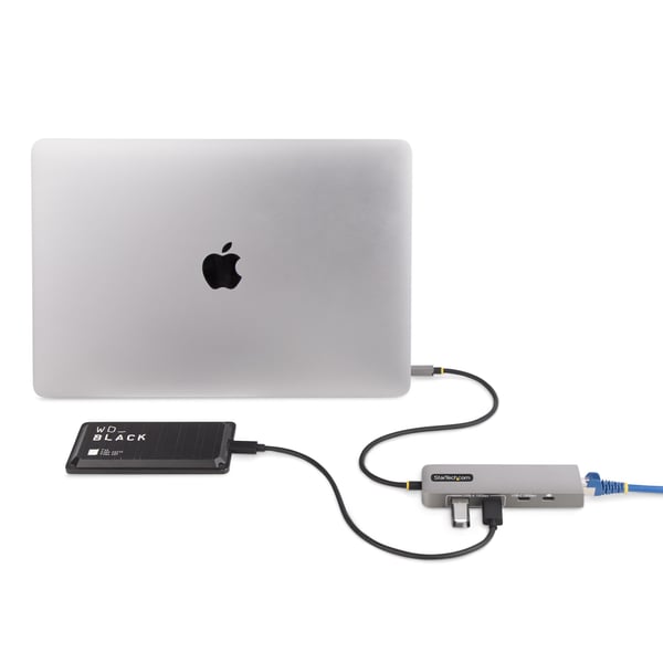 StarTech.com 3-Port USB-C Hub, 2.5GbE, 100W Power Delivery, USB 3.2 10Gbps