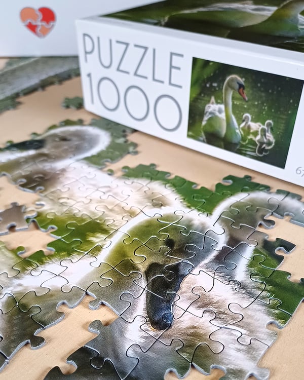 Tactic Puzzle Lovers Swan on Lake with Babies 1000 palan palapeli