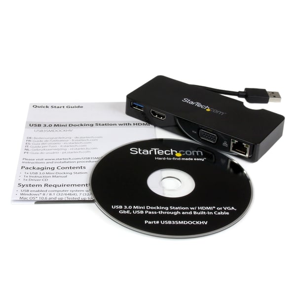 StarTech.com Portabel dockningsstation för bärbara datorer - HDMI eller VGA - USB 3.0