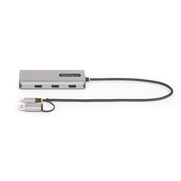 StarTech.com USB-C -moniporttisovitin, jossa kiinteä USB-C–USB-A-dongle, kaksi HDMI-liitäntää (4K30Hz/1080p60Hz)