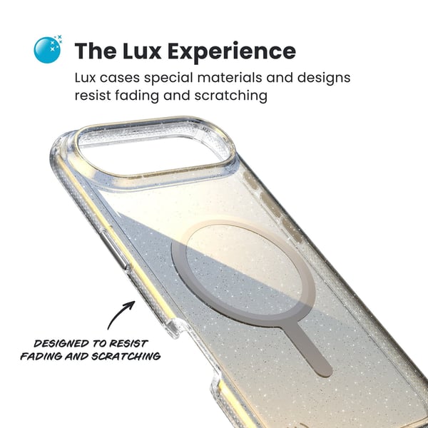 Speck Presidio Lux MagSafe - iPhone Air Cover (Hyper Mirror Glitter / Sølv Metallic)