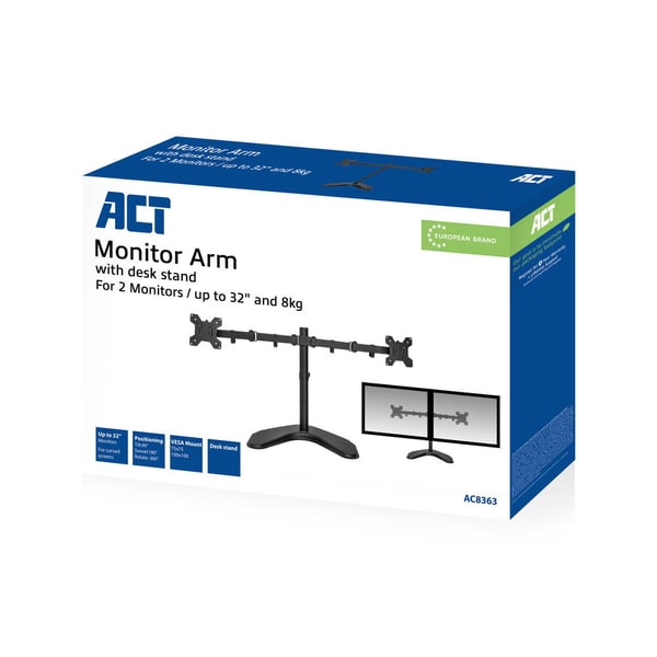 ACT AC8363 fäste och ställ till bildskärm 81,3 cm (32") Bord Svart