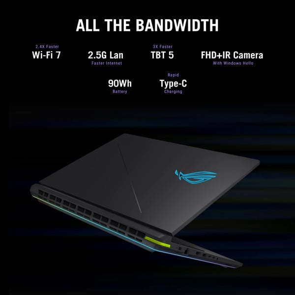 ASUS ROG Strix G18 G815LP-S9164W Intel Core Ultra 9 275HX Kannettava tietokone 45,7 cm (18") WQXGA 32 GB DDR5-SDRAM 1 TB SSD NVIDIA GeForce RTX 5070 Wi-Fi 7 (802.11be) Windows 11 Home Musta, Harmaa QWERTY Hollanti