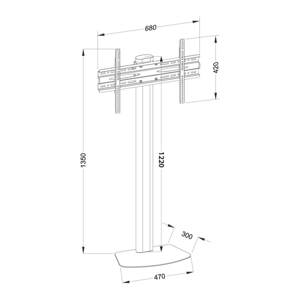 Techly ICA-TR27 TV-kiinnike 139,7 cm (55") Musta