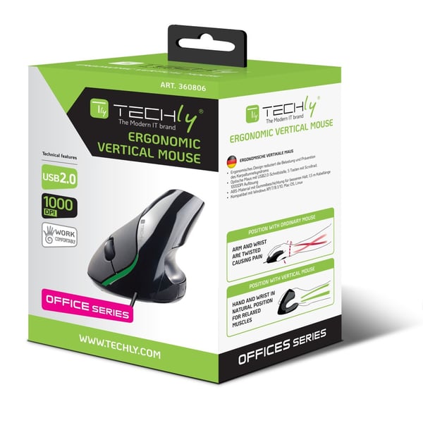 Techly IM 1000-VM hiiri Office USB A-tyyppi Optinen 1000 DPI