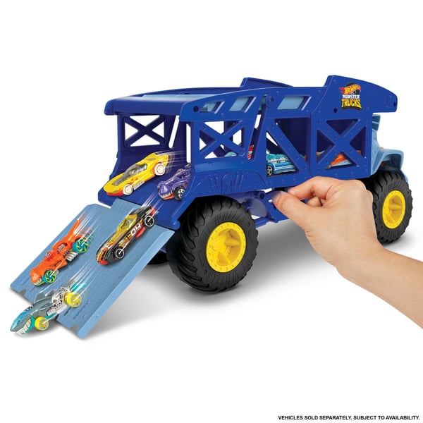 Hot Wheels Monster Trucks Monster Mover-næsehornstransportvogn, gave til børn fra 3 år