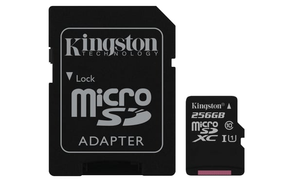 Kingston Technology Canvas Select 256 GB MicroSDXC UHS-I Klass 10 Kingston Technology Canvas Select 256 GB MicroSDXC UHS-I Klass 10