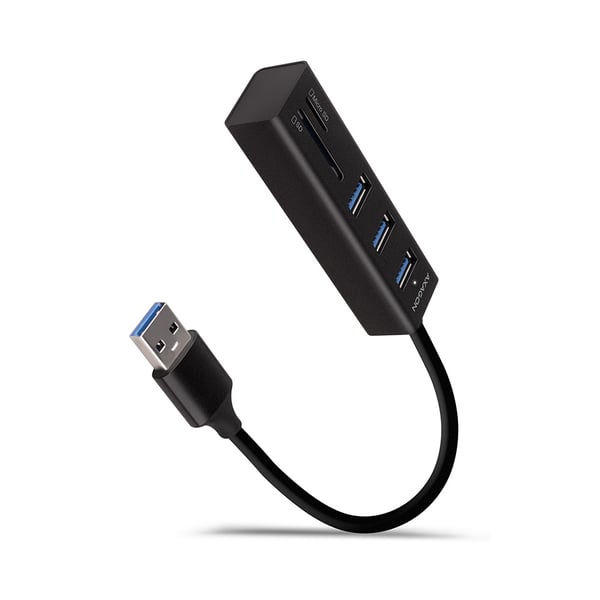 Axagon HMA-CR3A dockningsstationer för bärbara datorer Kabel USB 3.2 Gen 1 (3.1 Gen 1) Type-A Svart
