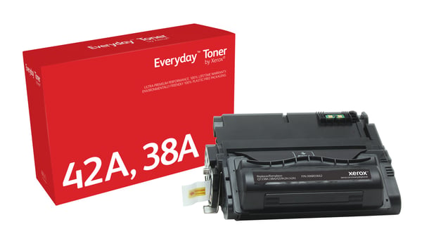 Everyday™ Mustavalko Toner by Xerox compatible with HP 38A (Q5942A/ Q1338A), Standard capacity Everyday™ Mustavalko Toner by Xerox compatible with HP 38A (Q5942A/ Q1338A), Standard capacity