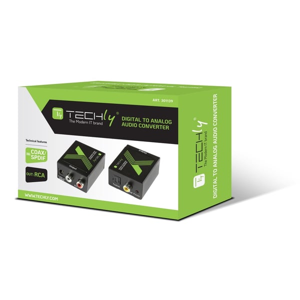 Techly IDATA SPDIF-3 kabel kønsskifter Multiconnection RCA Sort