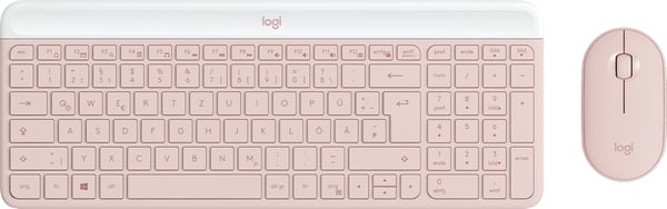 Logitech MK470 näppäimistö Sisältää hiiren Office Langaton RF QWERTZ Saksa Ruusu