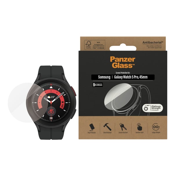 PanzerGlass ® Screen Protector Samsung Galaxy Watch 5 Pro 45mm Kirkas näytönsuoja 1 kpl