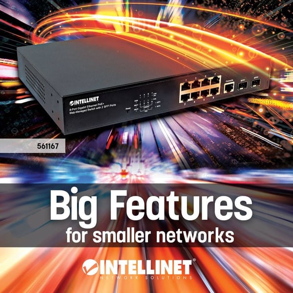 Intellinet 561167 nätverksswitchar hanterad Gigabit Ethernet (10/100/1000) Strömförsörjning via Ethernet (PoE) stöd Svart