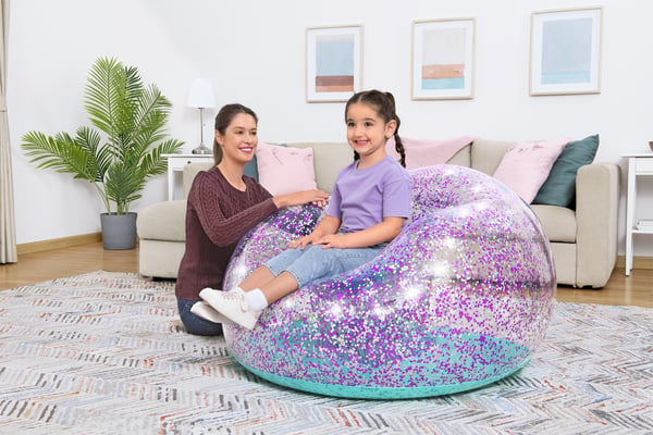 Bestway 75115 uppblåsbar fåtölj Fristående stol Lila, Silver, Transparent, Turkos