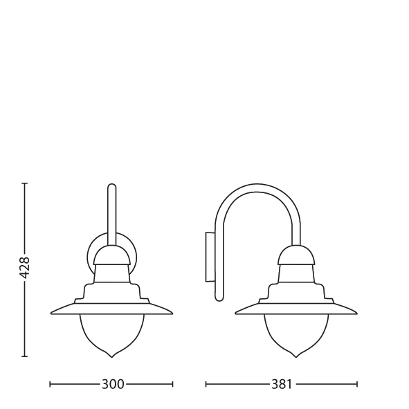 Philips myGarden Raindrop ulkoseinävalaisin 60W E27 (ei sisällä lamppua)