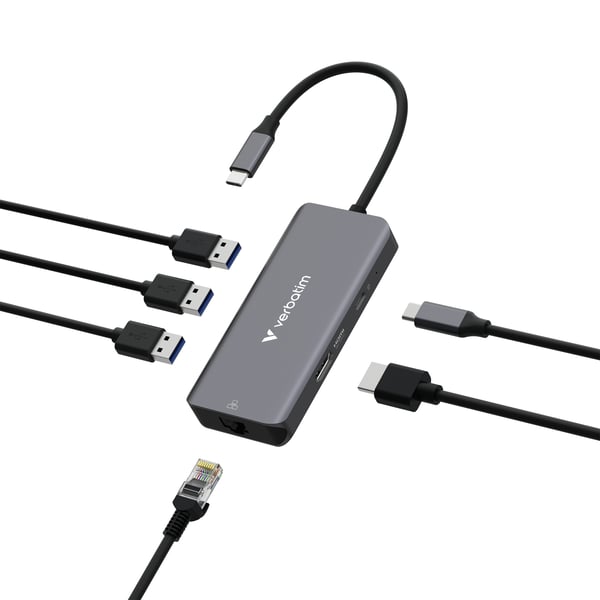 Verbatim 32157 gränssnittshubbar USB 3.2 Gen 1 (3.1 Gen 1) Type-C 5000 Mbit/s Grå