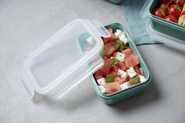 Tefal CLIP & CLOSE N1031010 enhed til madopbevaring Rektangulær Kasse Grøn, Transparent 4 stk