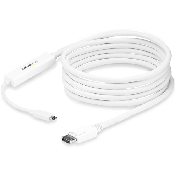 StarTech.com 3 m USB-C till DisplayPort-kabel - 4K 60Hz - Vit