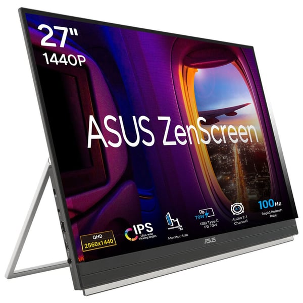 ASUS ZenScreen MB27ACF platta pc-skärmar 68,6 cm (27") 2560 x 1440 pixlar Quad HD LCD Svart ASUS ZenScreen MB27ACF platta pc-skärmar 68,6 cm (27") 2560 x 1440 pixlar Quad HD LCD Svart