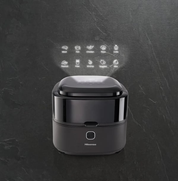 Hisense HAF1350DR Yksi 6,7 L Erillinen 1350 W Kuumakiertoilmakypsennin Musta