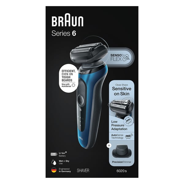 Braun Series 6 61-B1200s Folierakapparat Trimmer Svart, Blå