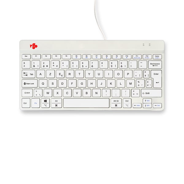 R-Go Tools Ergonomisk tastatur R-Go Compact Break, kompakt tastatur med pause-software, AZERTY (BE), kablet, hvid