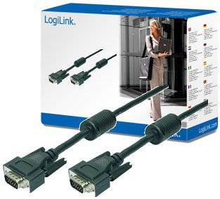 LogiLink 20m VGA M/M VGA-kaapeli VGA (D-Sub) Musta