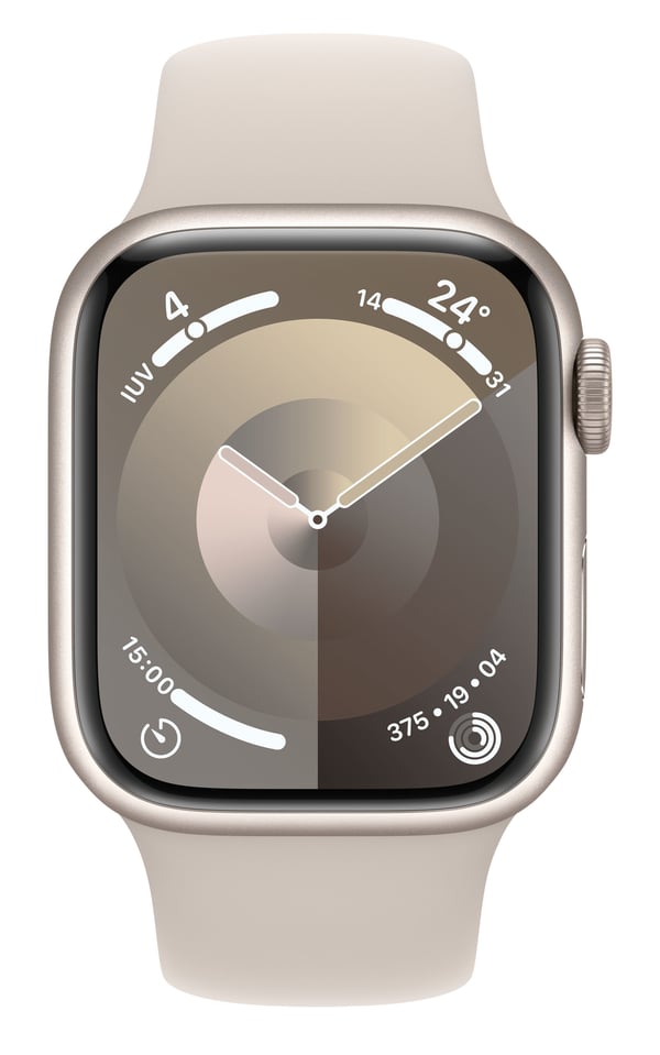 Apple Watch Series 9 41 mm Digital 352 x 430 pixel Berøringsskærm 4G Beige Wi-Fi GPS (satellit)