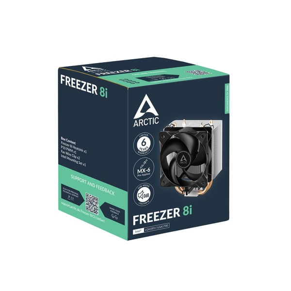 ARCTIC Freezer 8i Suoritin Ilmanjäähdytin 10 cm Alumiini, Musta