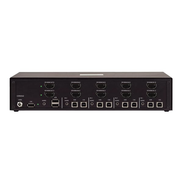 StarTech.com Säker 4-portars KVM-switch för dubbla bildskärmar, HDMI eller DisplayPort, 4K 60 Hz, NIAP-godkänd KVM för skrivbord, metallhölje, CAC-port, TAA-kompatibel