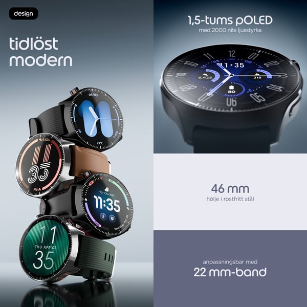 Motorola moto watch ultra 3,81 cm (1.5") P-OLED 46 mm Digital 466 x 466 pixlar Pekskärm 4G Rostfritt stål Wi-Fi GPS