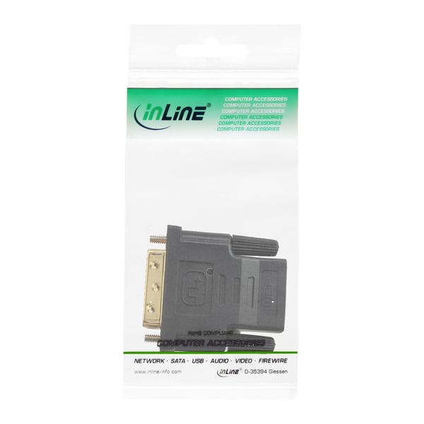 InLine 17660P kabel kønsskifter DVI-D HDMI A Sort