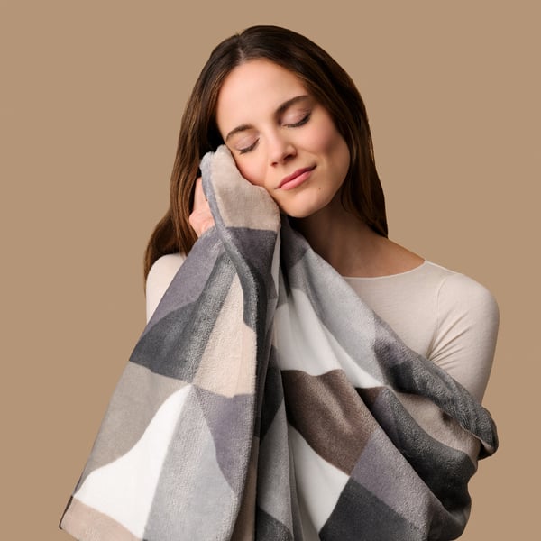Imetec Adapto Plus Velvet Geometrico 180x140 Elektrisk tæppe 150 W Grå Polyester