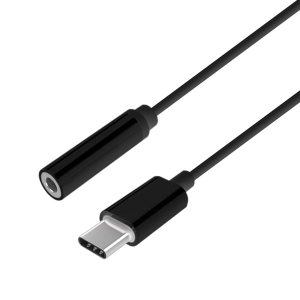 AISENS A109-0385 matkapuhelimen kaapeli Musta 0,15 m USB C 3,5 mm