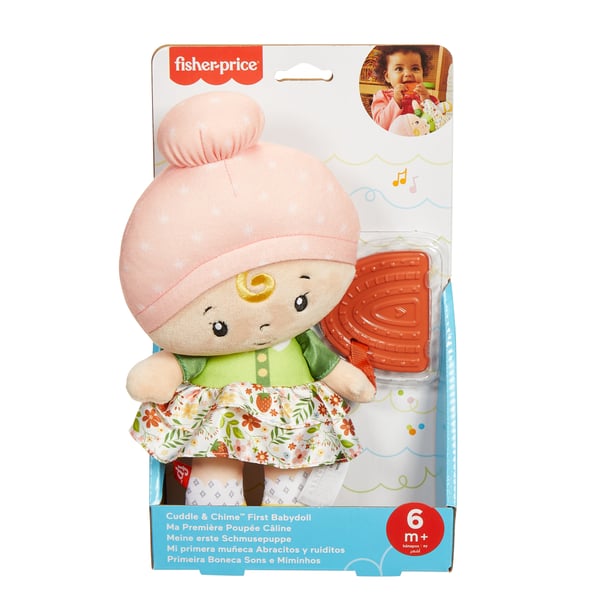 Fisher-Price Cuddle & Chime First Babydoll with Rainbow Teether