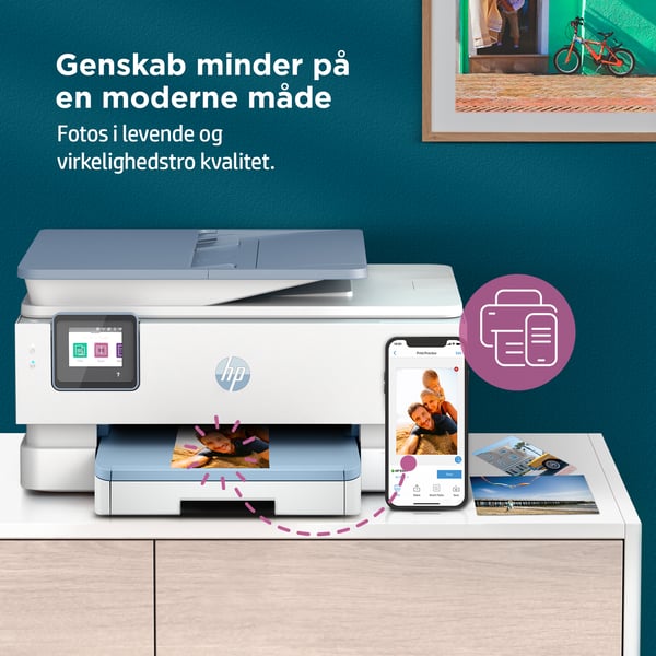 HP ENVY Inspire 7921e Trådløst All-in-One Farve Printer, Instant Ink; Fotoudskrivning