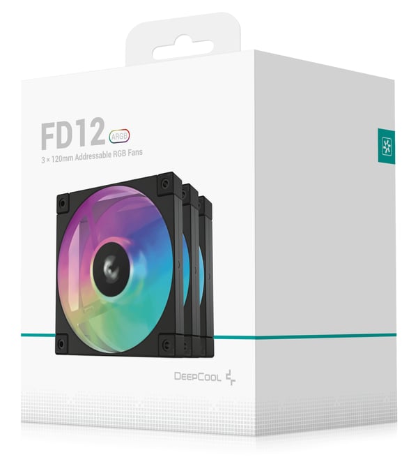 DeepCool FD12 ARGB-3 in 1 Tietokonekotelo Tuuletin 12 cm Musta, Valkoinen 3 kpl