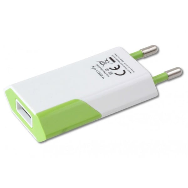 Techly IPW-USB-ECWG oplader til mobil enhed GPS, MP3, Mobiltelefon, PDA, Smartphone Hvid, Grøn Vekselstrøm Indendørs